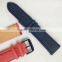 Quick Release Pin Canvas Studded Leather Watch Strap
