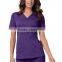 High Quality Hospital Clothes Ladies Medical Uniforms Women's Mock Wrap Scrub Top with Two Patch Pocket and Side Vents