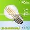Trade assurance high quality A60 4W 6W 8W full glass led filament bulb