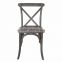 country style wood seat X back can stack chair for sale stackable chair