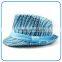 Fancy Personalized Blue Zebra Stripe Printing Birthday Glitter Caps Costome Mens Funny Women Fedora Party Shiny Sequins Hats