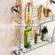 20702 Bathroom Accessory Heart Double Glass Shelf Hotel Use Modern Kitchen