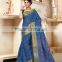 Blue Cotton Silk Saree