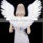 White Open Swing V Shape Costume Feather Angel Wings Adult