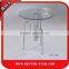 Stylish round tempered glass stainless steel tea table