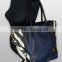 SAHARA #626 zebra printed synthetic leather handbag calf leather look fabric tote bag shoulder bags for ladies