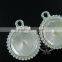 14mm setting size vintage alloy silver plated DIY pendant charm bezels tray 1411124