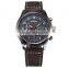 Curren Analog Quartz Military Watch Stainless Steel Case Leather Strap Men Wristwatch