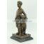 Factory Custom made best home decoration gift polyresin resin bronze boy and dog statue