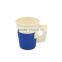 Disposable printed paper cup with handle