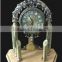 Magnificent Bright Gold Gilt Brass Mantel Clock, Black Marble Base Mantel Clock