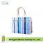 OEM Cheap Nylon Full Printing Women Stripe Small Size Hand Bag,Women Outdoor Tote Shopping Bag