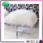 Popular Cheap Acrylic White Cover Stool White High Quality Fur Cover Stool Plexiglass Ottomans With Clear Legs