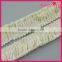 Hot sale gold thread element wholesale white cotton tassel fringe trim WLCA-012