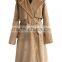 2014 winter storm flap Self-tie Belted Wool Blend Coat ,cold winter outside wear ,Double breasted wool coat