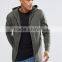 Hot Sale Custom With Hood Longline Dark Grey Men's Lightweight 100% Cotton Casual Zipper Up Blank Hoodies