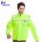 unisex hi vis reflecive led safety biker green colour rain jacket