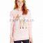 Women Pink Sweater Snowflake Pattern Christmas Pullover