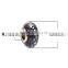Lampwork Glass & Cubic Zirconia European Style Large Hole Charm Beads Round Black Clear W/ Stainless Steel Silver Tone Core