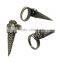 New Fashion Punk Unadjustable Fingertip Knuckle Nail Rings Antique Bronze Halloween Skull Carved Clear Rhinestone 14.7mm
