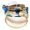 5ps/set Fashion Sweet Style Heart Gem Women's Wave Metal Bangle