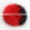 Bi-color fox fur pom pom double color fur bobble for keyrings