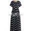 CHEFON Custom Print Long Black Maxi Dress