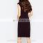 Wholesale Latest Design Sweetheart Neck Cap Sleeve Women Black Pencil Dress