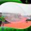 Promotional Purpose Clear Inflatable Helium Blimp With Banner, Banner Hanged Airship Balloon