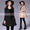 2016 new design fashion autumn standing collar long sleeves show thin A-line plain woolen coat