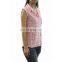 White and pink floral print sleeveless top for girls
