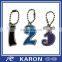 wholesale brushed custom digital letter keychain in zinc alloy