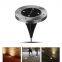 Solar Powered 3 LED Solar Light Outdoor  4LED Solar Light Outdoor LED Garden Light Lawn Path Yard Fence Stainless Steel Buried Inground Lamp JML-SGL-4LEDS