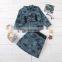 European and American style cross-border new product children's long-sleeved single-breasted lapel open pocket jacket + belt