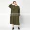 TWOTWINSTYLE Autumn Patchwork Dresses For Women O Neck Long Sleeve Loose Oversize Midi