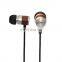 Hot selling  cheap 3.5mm  jack Wired In-ear wooden wired earphone manufactures