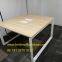 Two person face to face office desk workstation with cabinet