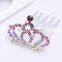 Fashion Crystal Rhinestone Silver Gold Custom Plastic Flwer Girl Tiara