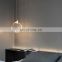 Modern Simple Hanging Led Pendant Lamp Decorative Indoor Light Clear Crystal With Bubbles Chandelier