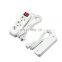 EU Euro European 3 Way AC Ports Gang Trailing Cable Indoor Hand Rolling Wall Plug Standard Multi Extension Power Socket Bar