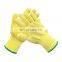 Pure Aramid cut heat sleeve  Cut Resistant Gloves with PVC Dots on Palm work safety black coated garden glove