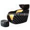 Fashionable Adjustable Black Beauty Salon Furniture Full Lay Down Back Wash Unit Hair Wash Shampoo Bowl Sink Chair