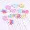 Hot Sale Cake Topper Colorful Set Love Heart Star Shaped for Baking Decoration Happy Birthday Celebration Plug-in Cake Topper