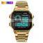 Hot selling skmei 1335 luxury digital waterproof black gold wrist watch stainless steel for men
