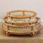 Hot Selling Rattan Cane Tray Circle Decorative Serving Tray High Quality Wicker Basket Set Of 2 Wholesale