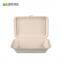 PFAS FREE Disposable Compartment bagasse food box 9*6 take out container food box Square Takeout Box