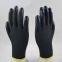 black polyester knitted black nitrile palm coated safety work gloves for construction workplace workshop plant workers wearing