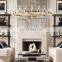 Modern copper industrial style chandelier lighting fixture clear glass shade for living dining room kitchen island foyer lobby