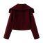2025 New European and American Cross border Women's Clothing Street Fashion Casual Woolen Jacket Coat