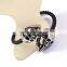 stainless steel twisted adjustable skull men jewelry bracelet